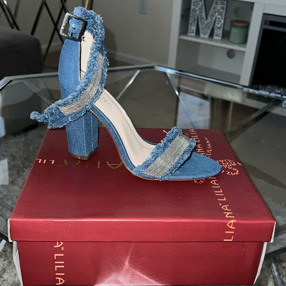 Liliana Denim block heels - Size 9